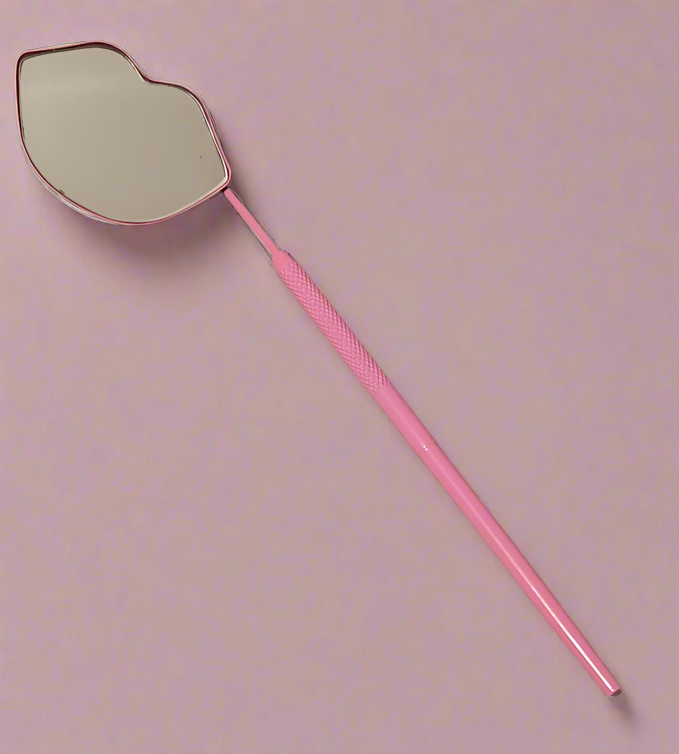 Pink Eyelash Lip Mirror