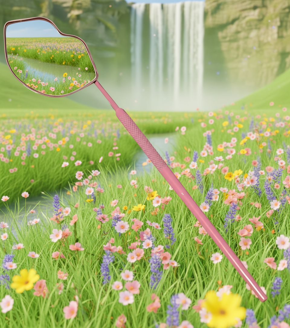 Pink Eyelash Lip Mirror